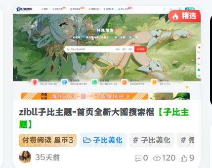 子比主题增加精选|优聚轻创