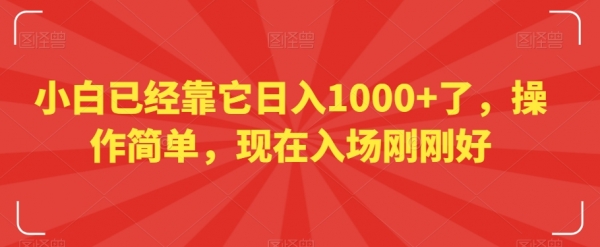 小白已经靠它日入1000+了，操作简单，现在入场刚刚好【揭秘】|优聚轻创