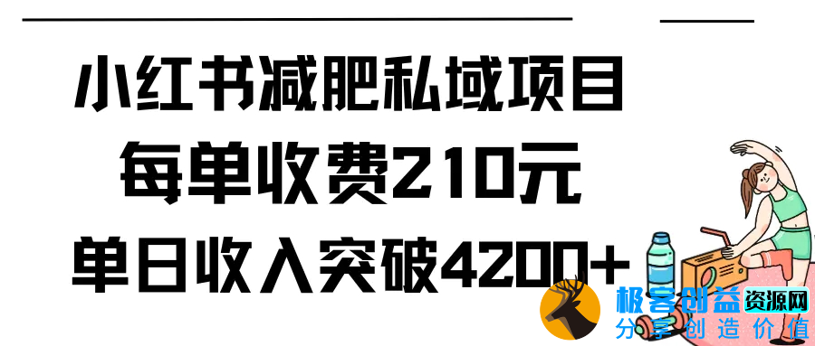 图片[1]|小红书减肥私域项目每单收费210元单日成交20单，最高日入4200+|优聚轻创