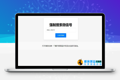 微信强制搜索添加好友代码生成单页源码|优聚轻创