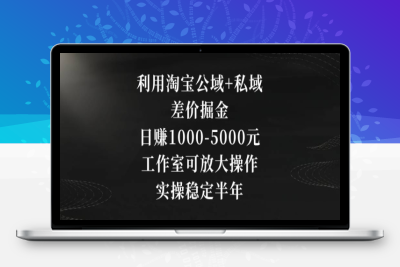 工作室可放大操作项目，利用淘宝公域+私域差价掘金，日赚1000-5000元，已实操稳定半年|优聚轻创