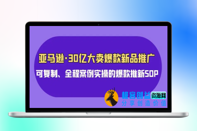 亚马逊30亿·大卖爆款新品推广，可复制、全程案例实操的爆款推新SOP|优聚轻创