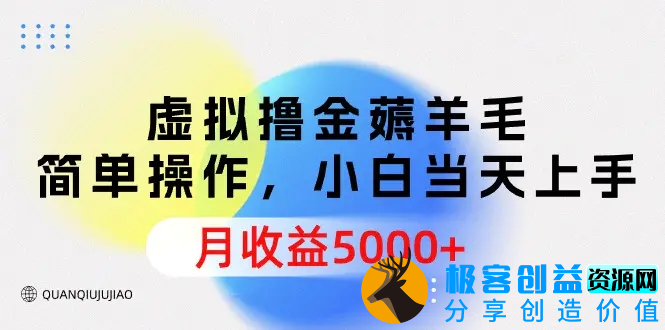 图片[1]|虚拟撸金薅羊毛，简单操作，小白当天上手，月收益5000+|优聚轻创