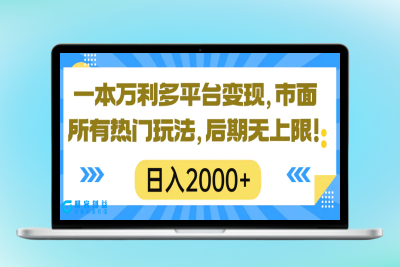 一本万利多平台变现，市面所有热门玩法，日入2000+，后期无上限！|优聚轻创