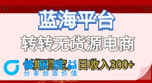 图片[1]|蓝海项目日收入300+，转转无货源电商，小白即可上手，长期稳定|优聚轻创