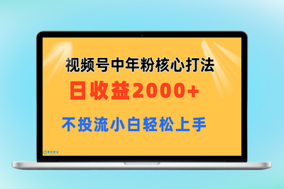 视频号中年粉核心玩法 日收益2000+ 不投流小白轻松上手|优聚轻创