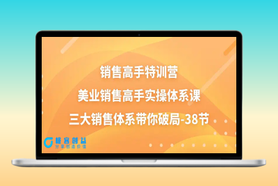 销售-高手特训营，美业-销售高手实操体系课，三大销售体系带你破局-38节|优聚轻创