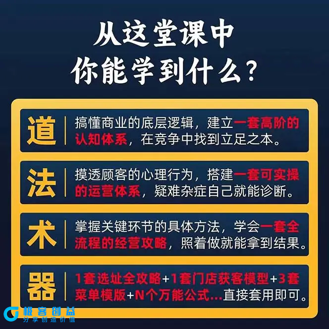 图片[2]|餐饮店盈利实操方法：教你怎样开一家持续能赚钱的餐厅（25节）|优聚轻创
