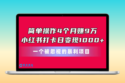 小红书打卡日变现暴利项目_4个月赚取9万收入|优聚轻创