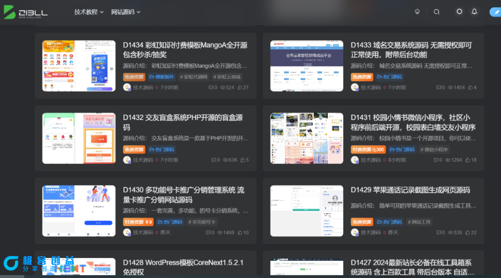 图片[1]|WordPress整站源码：4000条数据及视频教程打包下载|优聚轻创