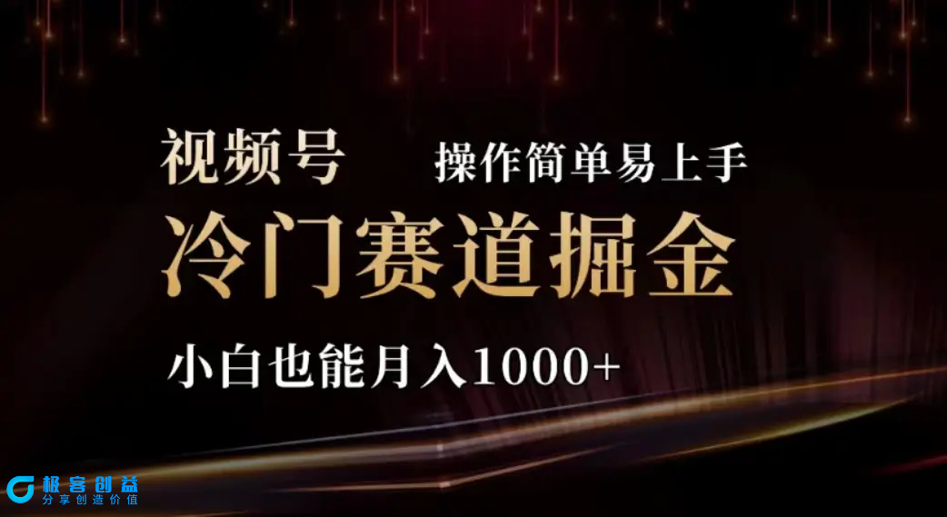 图片[1]|2024视频号冷门赛道掘金，操作简单轻松上手，小白也能月入1000+|优聚轻创