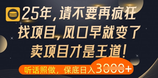 什么？25年你还在疯狂找项目做，醒醒吧，看完这些你全都懂了【揭秘】|优聚轻创