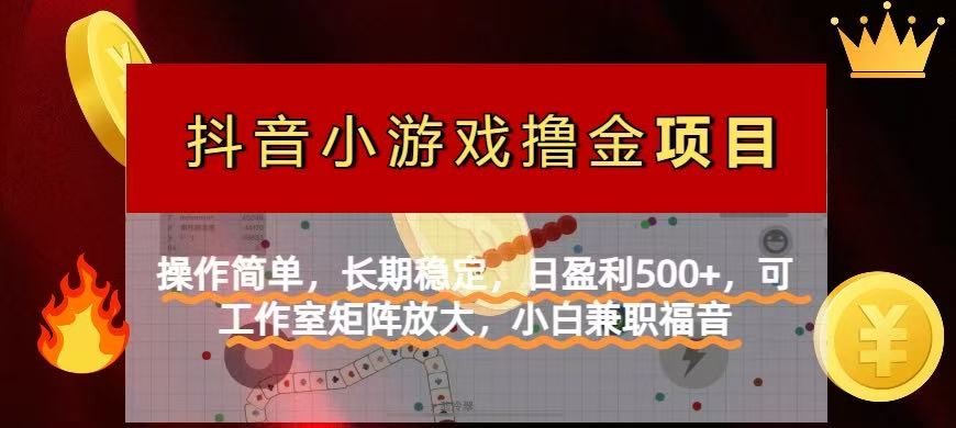 【抖音小游戏发行人计划项目】操作简单，长期稳定，日盈利500+，可工作…|优聚轻创