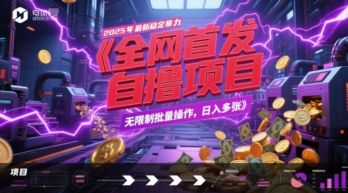 全网首发，2025年最新稳定暴力全自动自撸项目，无限制批量操作，日入多张【揭秘】|优聚轻创