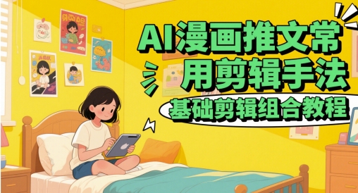 AI漫画推文常用剪辑手法，基础剪辑组合教程|优聚轻创