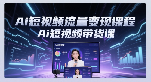 Ai短视频流量变现课程，Ai短视频带货课|优聚轻创