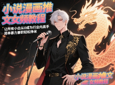 小说漫画推文女频教程，让所有小白从0成为行业内高手，简单暴力兼职轻松挣米|优聚轻创