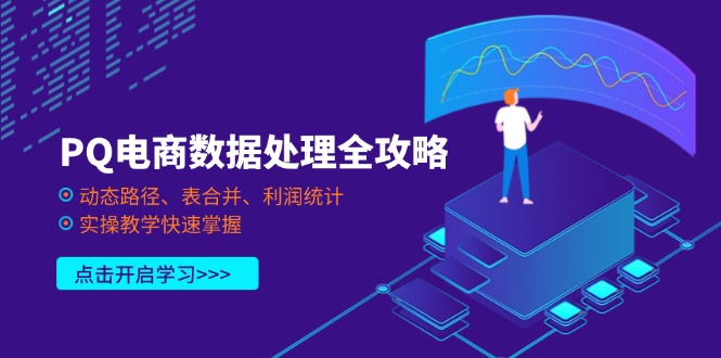 PQ电商数据处理全攻略，动态路径、表合并、利润统计，实操教学快速掌握|优聚轻创