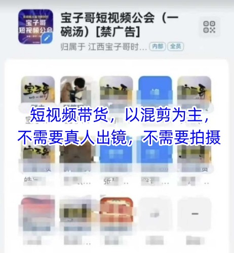 宝子哥头部团队短视频带货，以混剪为主，不需要真人出镜，不需要拍摄|优聚轻创
