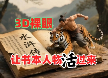 书本人物裸眼3D视频，新的玩法，流量超猛，保姆级教程|优聚轻创