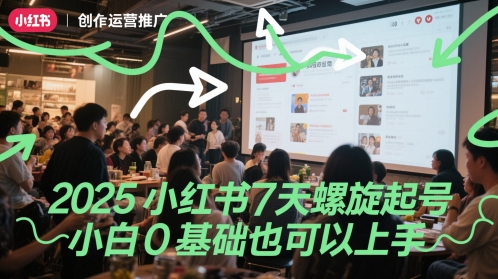 2025小红书7天螺旋起号，小白0基础也可以上手|优聚轻创