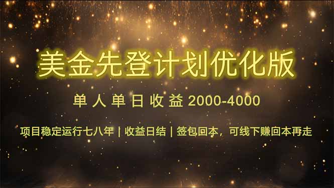 连续7-8年创单日收益冠军项目，日收益$600-1200|优聚轻创