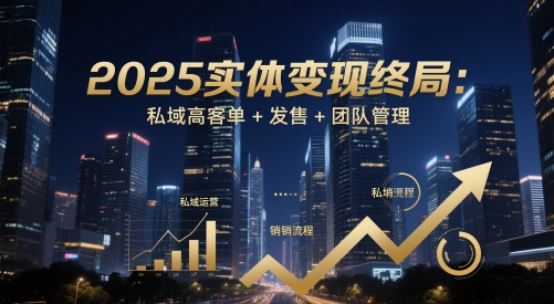 2025实体变现终局：私域高客单+发售+团队管理|优聚轻创