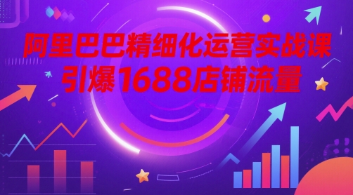 阿里巴巴精细化运营实战课，引爆1688店铺流量|优聚轻创