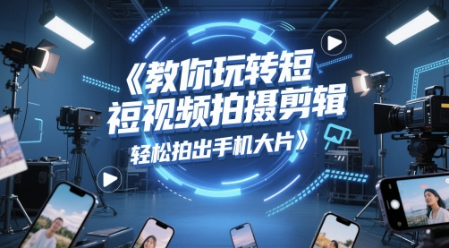教你玩转短视频拍摄剪辑，轻松拍出手机大片|优聚轻创