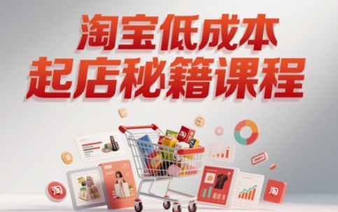淘宝低成本起店系统课，助你快速起店，实现弯道超车|优聚轻创