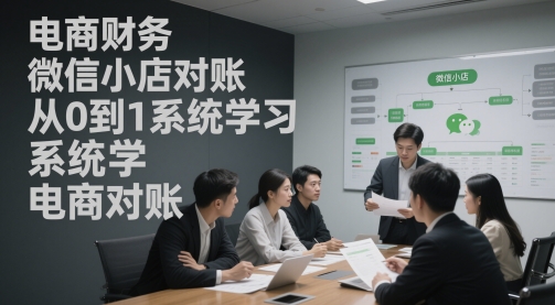 电商财务微信小店对账，从0到1系统学习电商对账|优聚轻创