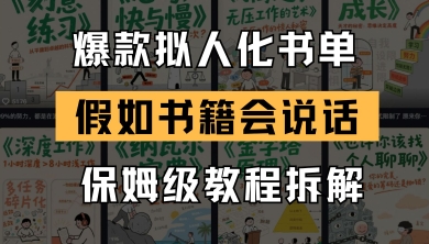 最新爆款拟人化书单玩法，假如书籍会说话，保姆级教程|优聚轻创