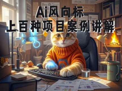 Ai风向标-附100种项目案例玩法-0基础小白到大神ai视频商业应用教学|优聚轻创