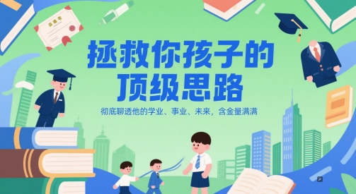 付费文章：拯救你孩子的顶级思路，彻底聊透他的学业、事业、未来，含金量满满|优聚轻创