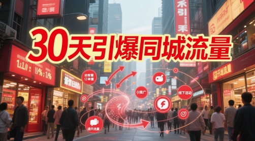 30天引爆同城流量：团购篇 认知篇 流量篇 来客篇 达人篇 老板人设IP篇 投流篇|优聚轻创